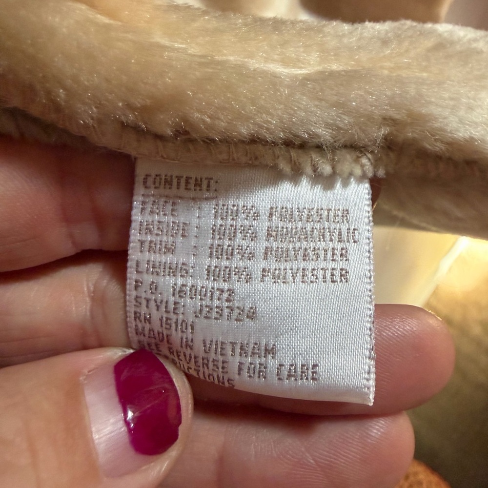 VINTAGE gorgeous Jones New York Women's Cream Teddy Jacket - Picture 11 of 12